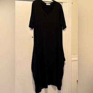 Bryn Walker Chelsea Assymetrical Maxi Dress in Black